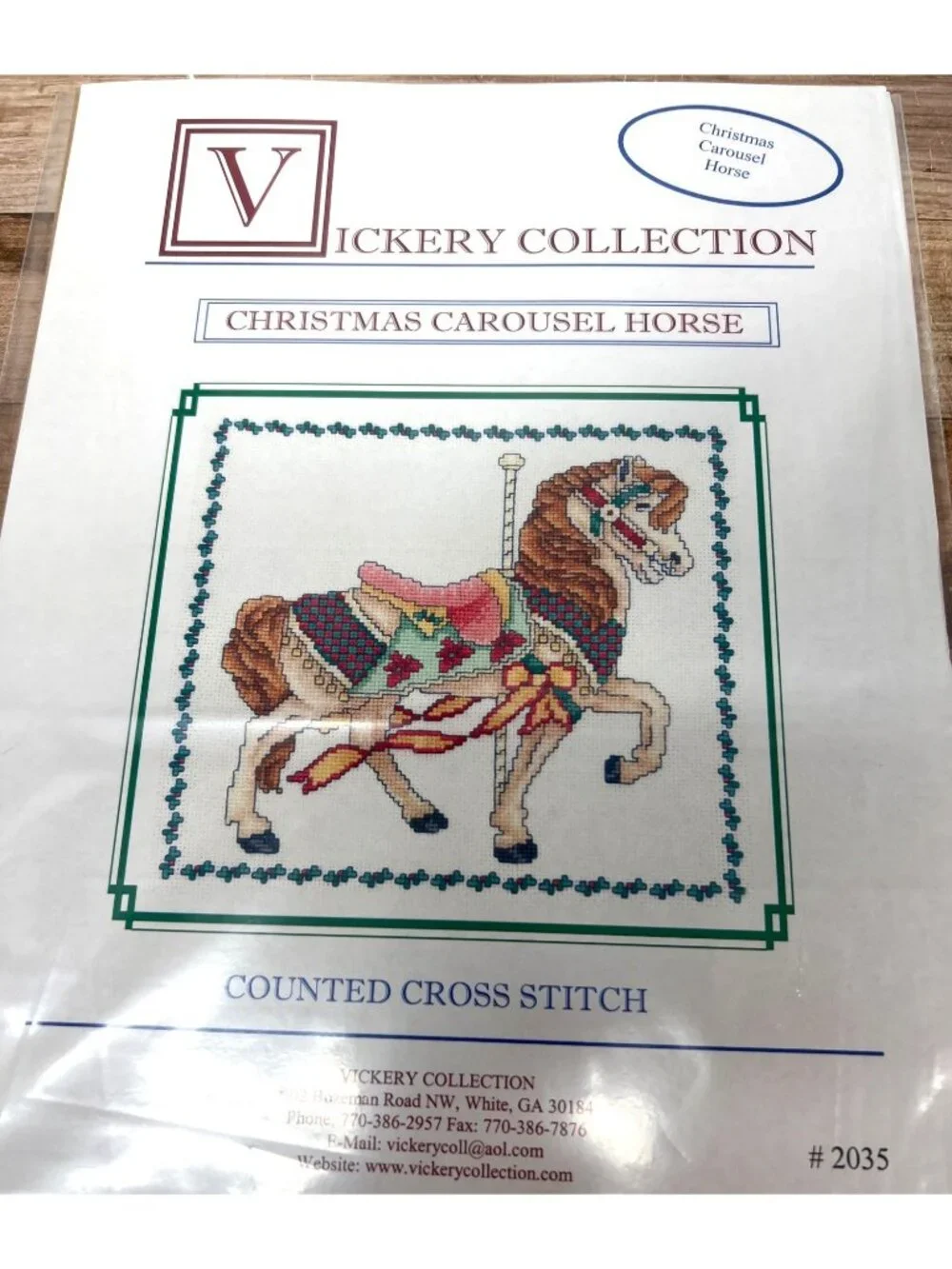 Vickery Collection Christmas Carousel Horse Counted Cross Stitch  Pattern Only